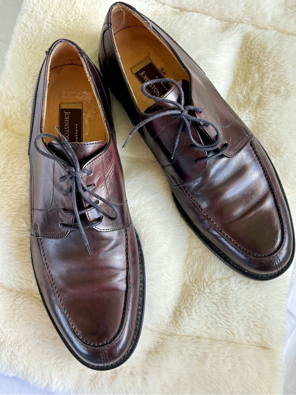Johnston & Murphy Men's Burgundy Dress Shoes, Size 10.5M Classic Split Toe DERBY